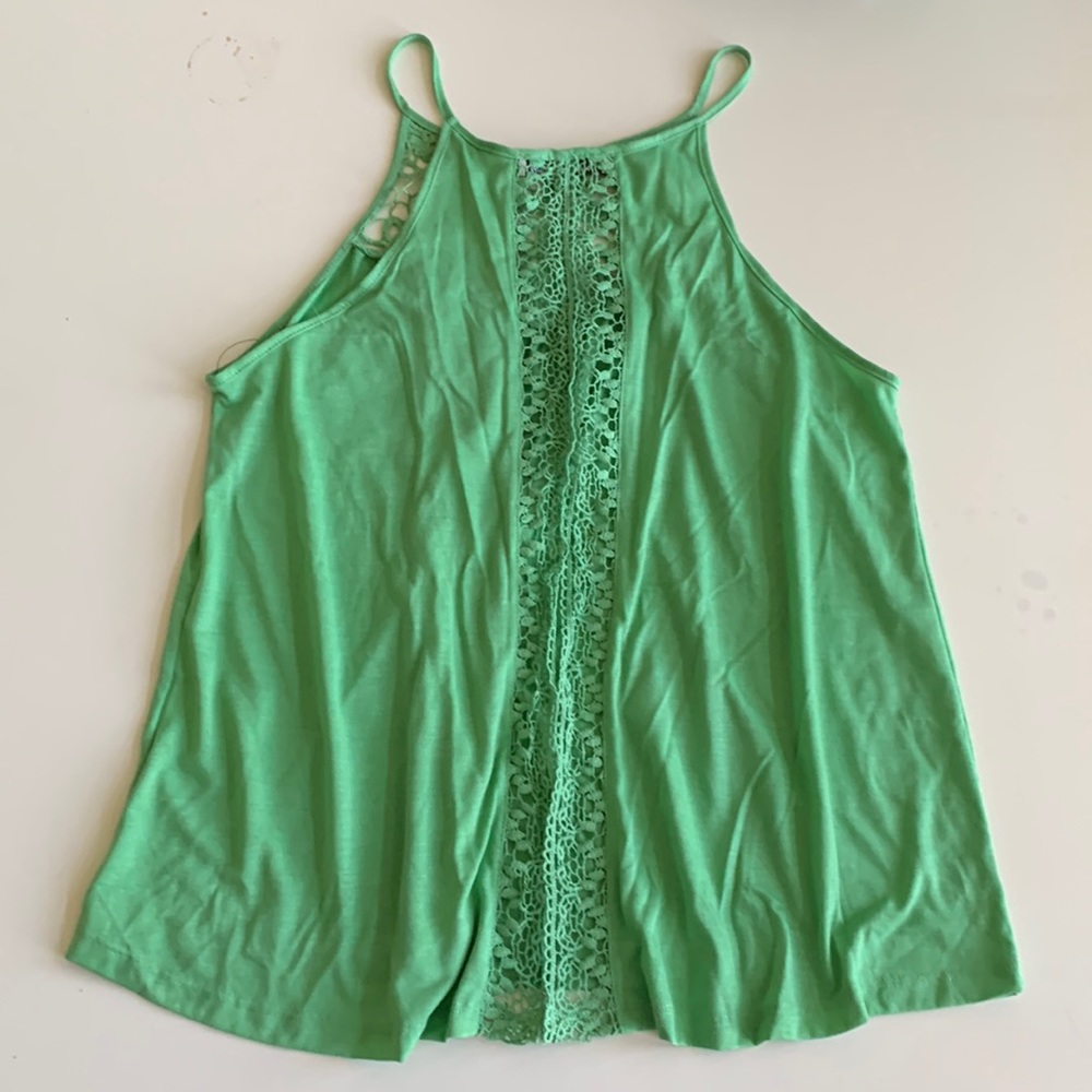 Juniors true freedom medium green tank top